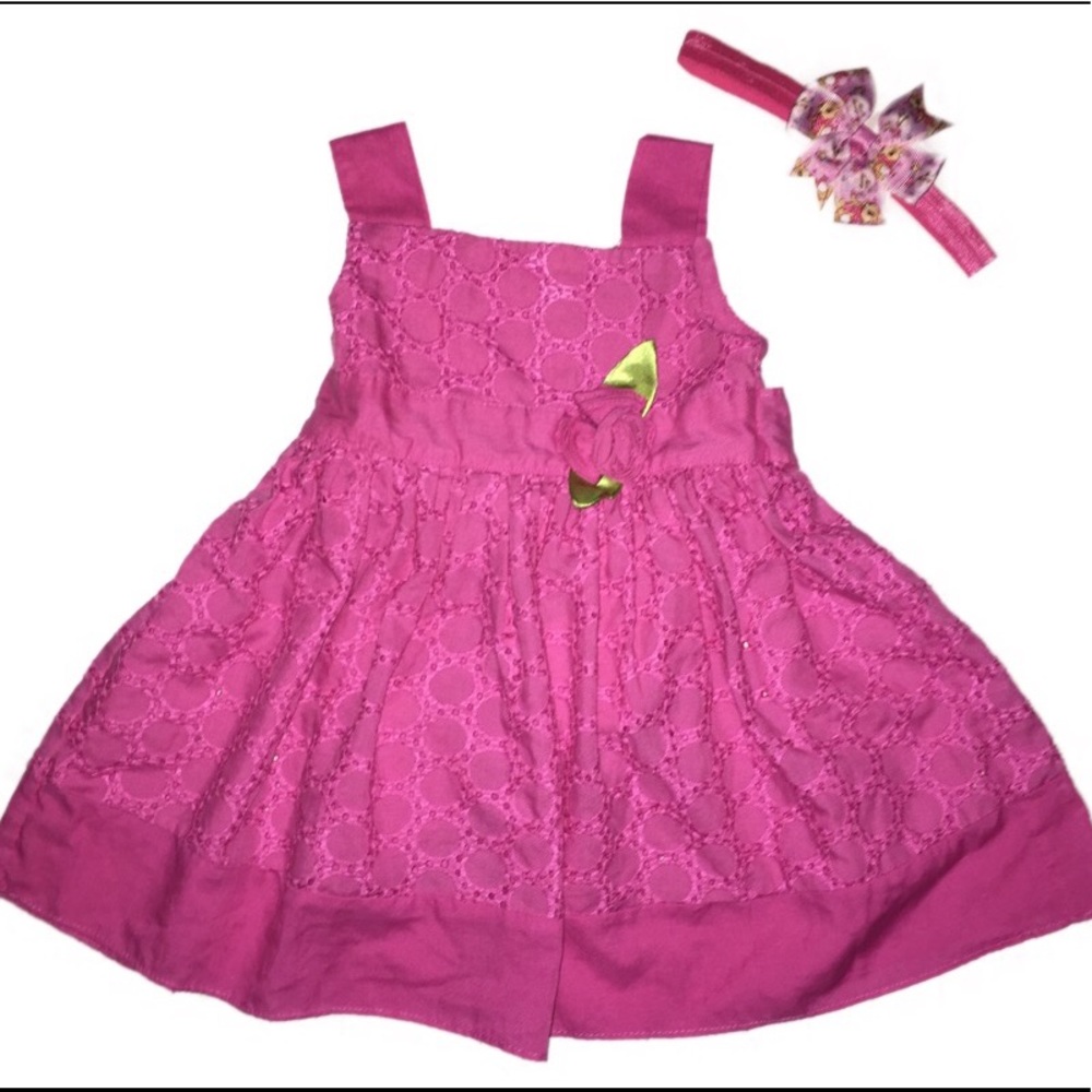 Girl’s Pink Dress Sweetheart Rose Size 18M.